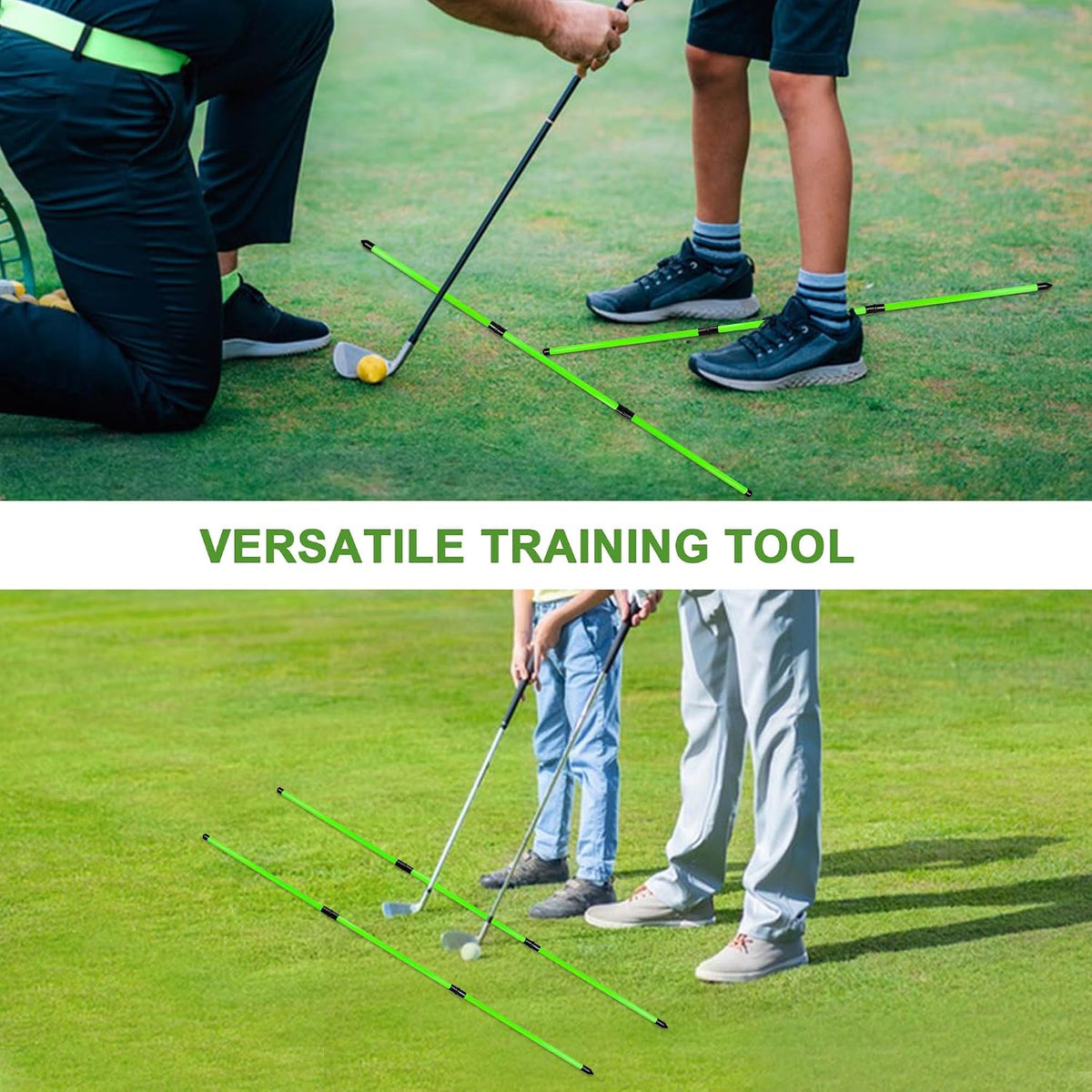 Elevate Your Game with TROLLBIRD 48" Collapsible Golf Alignment Sticks - Perfect Training Aid for Aiming, Putting, and Swing Improvement - 2 Pack with Clear Tube Case