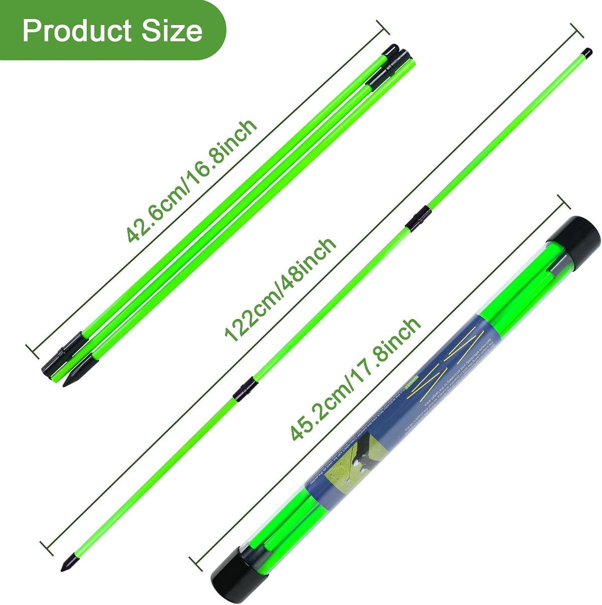 Elevate Your Game with TROLLBIRD 48" Collapsible Golf Alignment Sticks - Perfect Training Aid for Aiming, Putting, and Swing Improvement - 2 Pack with Clear Tube Case